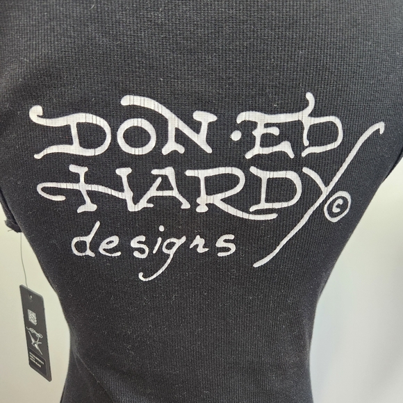 NWT Ed Hardy Black Graphic Dress - Picture 3 of 7